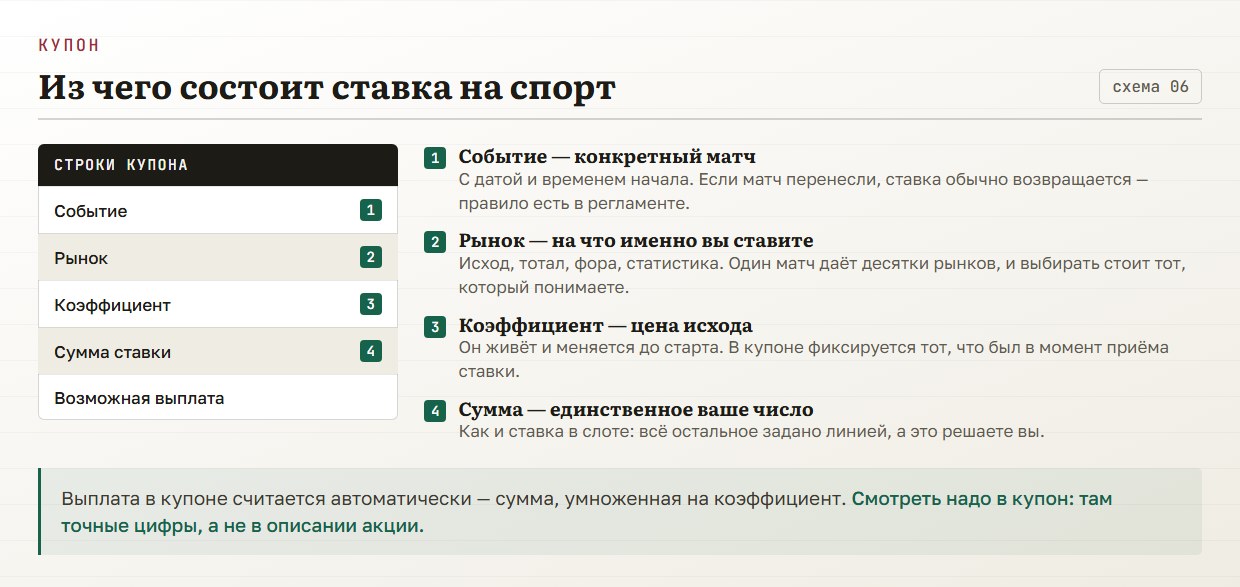 Из чего состоит ставка на спорт